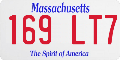 MA license plate 169LT7