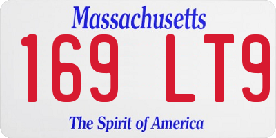 MA license plate 169LT9