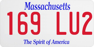 MA license plate 169LU2