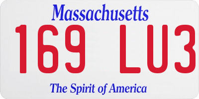 MA license plate 169LU3
