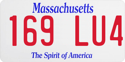 MA license plate 169LU4