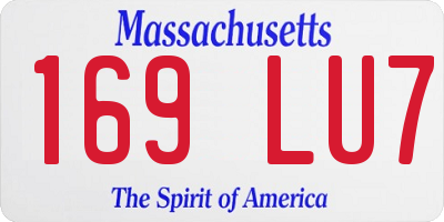 MA license plate 169LU7
