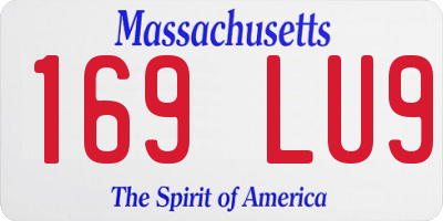 MA license plate 169LU9