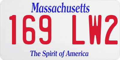 MA license plate 169LW2