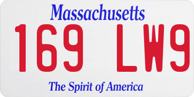 MA license plate 169LW9