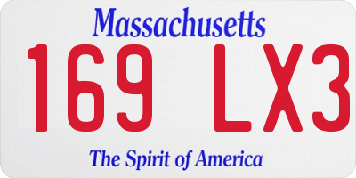MA license plate 169LX3