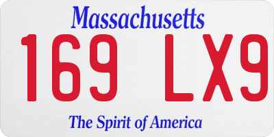 MA license plate 169LX9