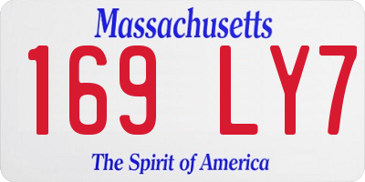 MA license plate 169LY7