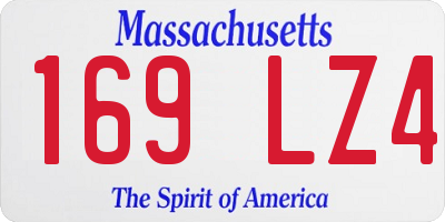 MA license plate 169LZ4