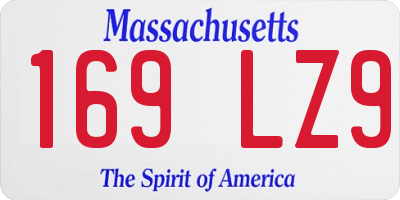 MA license plate 169LZ9