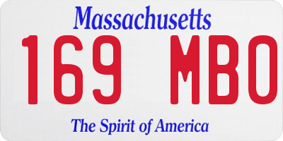 MA license plate 169MB0