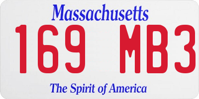 MA license plate 169MB3