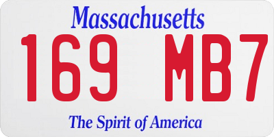 MA license plate 169MB7