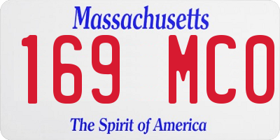 MA license plate 169MC0