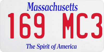 MA license plate 169MC3