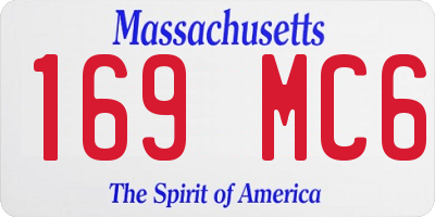 MA license plate 169MC6