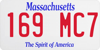 MA license plate 169MC7