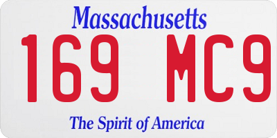 MA license plate 169MC9