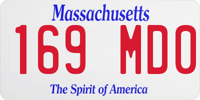 MA license plate 169MD0