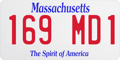 MA license plate 169MD1