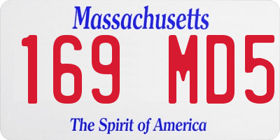 MA license plate 169MD5