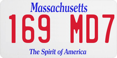 MA license plate 169MD7