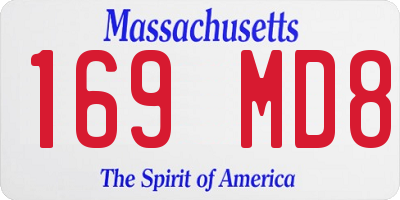MA license plate 169MD8