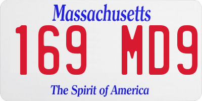 MA license plate 169MD9