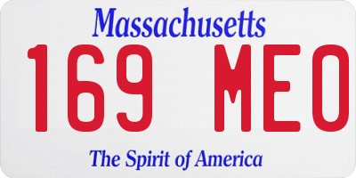 MA license plate 169ME0