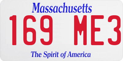 MA license plate 169ME3