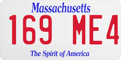 MA license plate 169ME4