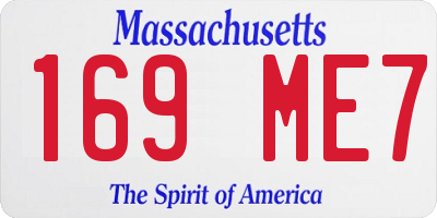 MA license plate 169ME7