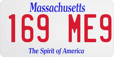 MA license plate 169ME9