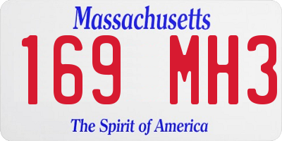 MA license plate 169MH3