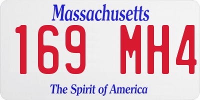 MA license plate 169MH4