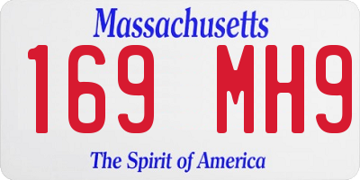 MA license plate 169MH9