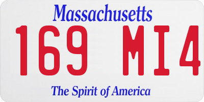 MA license plate 169MI4