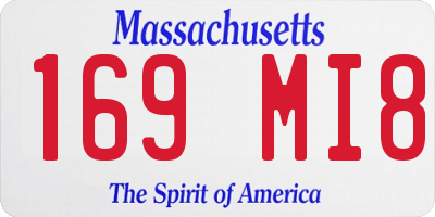 MA license plate 169MI8