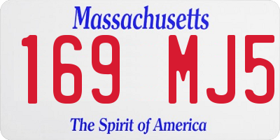 MA license plate 169MJ5