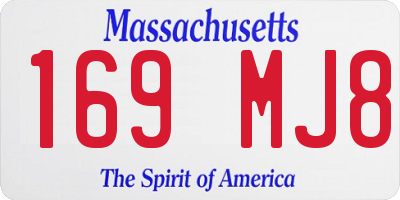 MA license plate 169MJ8