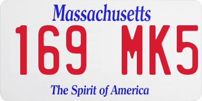 MA license plate 169MK5