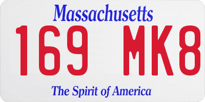 MA license plate 169MK8