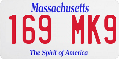 MA license plate 169MK9
