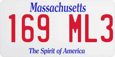MA license plate 169ML3