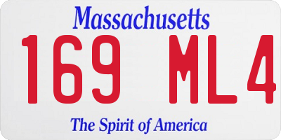 MA license plate 169ML4