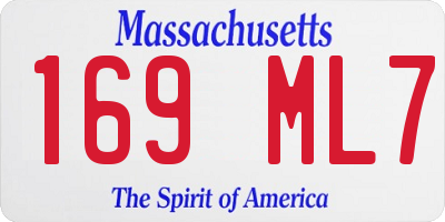 MA license plate 169ML7