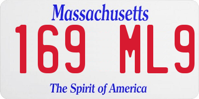 MA license plate 169ML9