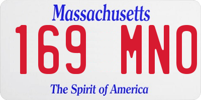 MA license plate 169MN0