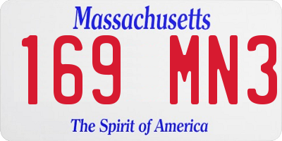 MA license plate 169MN3
