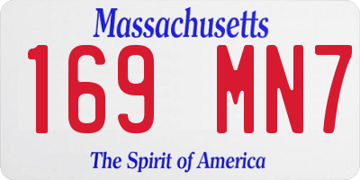 MA license plate 169MN7